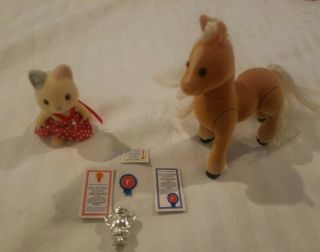 Calico Critters Sylvanian 1st Horse Show Carly And Willow Cat Retired
