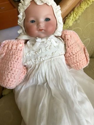 12.  in Dream Baby Antique Clothing Bisque Head Fabric Body.  A.  M GERMANY 2