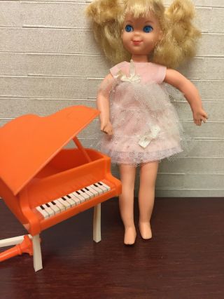 Vintage Mattel Barbie Tutti Melody In Pink Doll,  Dress & Tlc Piano 3555
