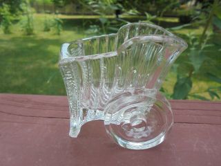 Old Antique Eapg Pattern Glass 2 - Wheeled Buggy Or Cart Match Holder