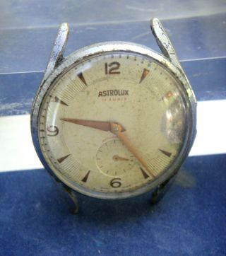 Vintage Astrolux Swiss 19 Jewels Cal Fhf 26 Hand Wind 36mm