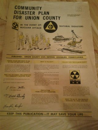 Vintage Civil Defense Community Disaster Plan Nuclear Attack Or Natural Disaster