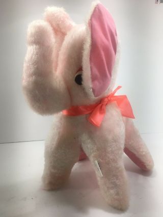 Vintage Superior Toy Company Pink Elephant Plush Stuffed Animal Carnival Prize