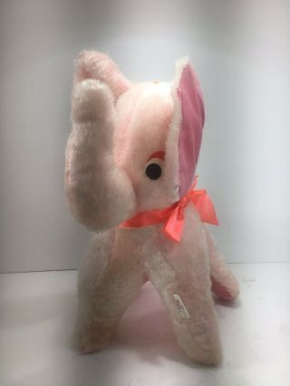 Vintage Superior Toy Company Pink Elephant Plush Stuffed Animal Carnival Prize 2