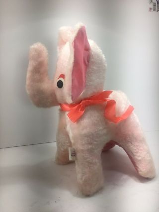 Vintage Superior Toy Company Pink Elephant Plush Stuffed Animal Carnival Prize 3