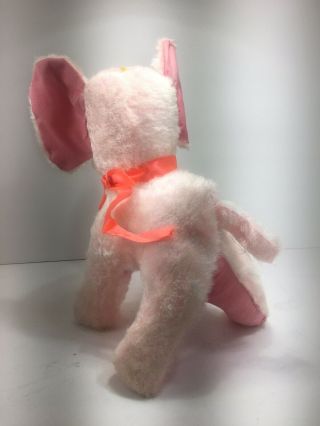 Vintage Superior Toy Company Pink Elephant Plush Stuffed Animal Carnival Prize 4