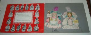 1948 HALLMARK PAPER DOLLS BOOKLET with 6 NEAR COLORFUL 8 