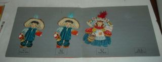 1948 HALLMARK PAPER DOLLS BOOKLET with 6 NEAR COLORFUL 8 