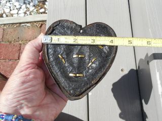 Civil War Military ? Antique Leather Heart For A Saddle Martingale? Or Harness? 5