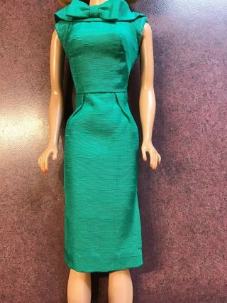 Vintage Barbie Midge Doll With Teeth Dressed In Pak silk Green Sheath dress Ex 3