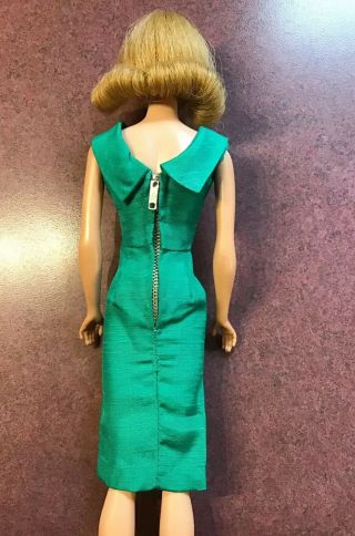 Vintage Barbie Midge Doll With Teeth Dressed In Pak silk Green Sheath dress Ex 4