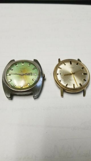 2 Vintage Timex Electric Electronic Watches For Repairs 1960 
