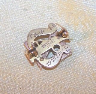 VINTAGE Zeta Psi fraternity 10K gold pin / badge 1943,  seed pearls Xi chap OLD 2