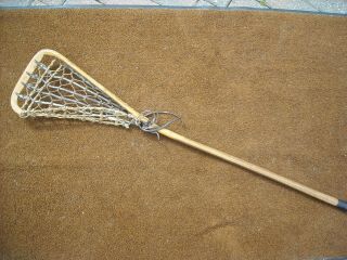 Vintage Antique 32,  Inch Long Wooden Lacrosse Stick - Made In Canada.  D.  Savine