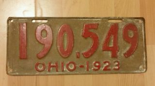 Ohio 1923 Antique License Plate Oh