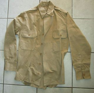 Us Army Officers Khaki Shirt Named To Lt.  A.  C.  Snyder,  Size 14 X 33