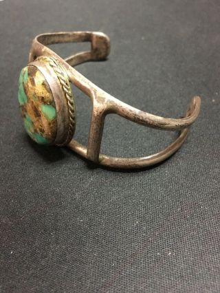 Antique Old Pawn Native American Silver and Turquoise Cuff / Bracelet 2