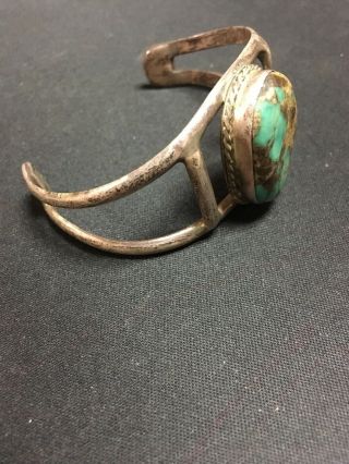 Antique Old Pawn Native American Silver and Turquoise Cuff / Bracelet 3
