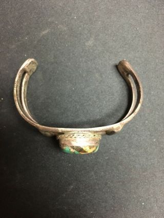 Antique Old Pawn Native American Silver and Turquoise Cuff / Bracelet 7