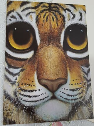 Margaret Keane Art The Gentle One Tiger Big Eyes Card Stationary