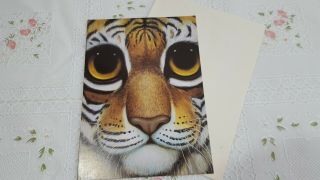 Margaret Keane Art The Gentle One Tiger Big Eyes Card Stationary 2