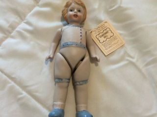 Vintage All Bisque Shackman Schoenhut Doll Paper Tag Hang Tag 6 1/2”