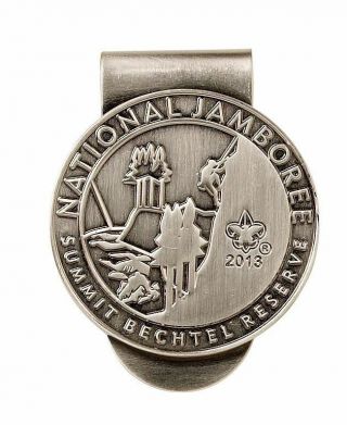 Boy Scout 2013 Silver Plated National Jamboree Money Clip W Gift Case Bsa Summit