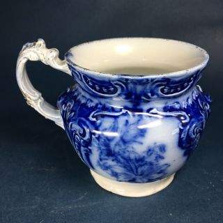 Antique Flow Blue Mug Gilt Trim Burslem England Royal Semi Porcelain Wood & Son 5