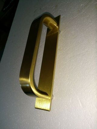 Vintage Brass Door Pull Handle Large Grip,  Exc Cond. ,  6.  5 " Handle,  8 " X 1.  5 " Plate