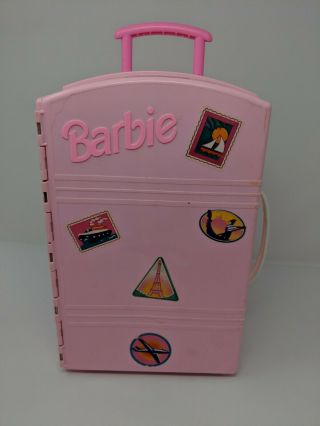 Barbie Mattel Vintage Rare Travel Luggage Suitcase Doll House Collectable Pink