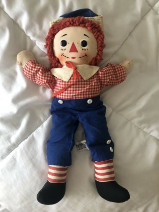 Vintage Raggedy Andy 15” Doll By Knickerbocker/johnny Gruelle With Hat