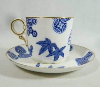 Antique Royal Worcester Tea Cup & Saucer Chinoiserie Oriental Aesthetic Period