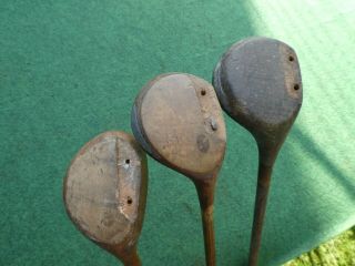 3 vintage hickory woods for restoration hickory old golf antique memorabilia 2