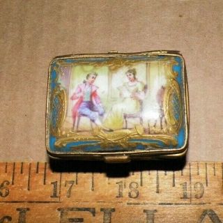Fine Antique 19th C French Painted Porcelain Gilded Box Sevres