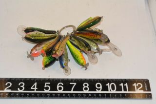Old Wooden Crank Bait Lure Minnow Bagley Sisson Arbogast Strike King Group 9