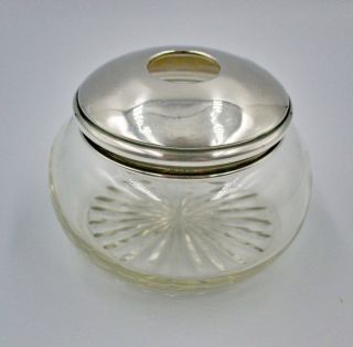 Art Deco Antique Solid Silver Hair Tidy Dressing Pot Vanity Jar Pendleton 1920 2