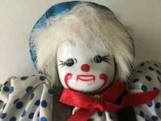 Vintage Clown Ceramic Porcelain Head & Limbs W/cloth Body 7 " Collectibles Box 1 - 2