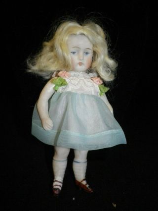 4 1/2  Antique German All Bisque Kesner Jointed Candy Store Doll
