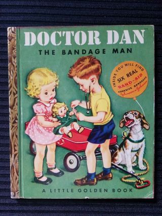 Vintage Little Golden Book Doctor Dan The Bandage Man 111 1950 1st Ed.