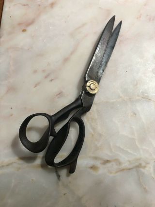 Antique Tailor’s Shears C 1900 J.  Wuss & Sons USA Fabric Cutting Scissors 2