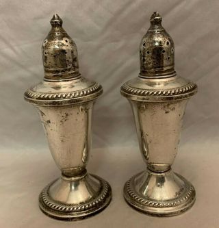 Vintage Duchin Creations Sterling Silver Salt & Pepper Shakers - Weighted 4.  25 "