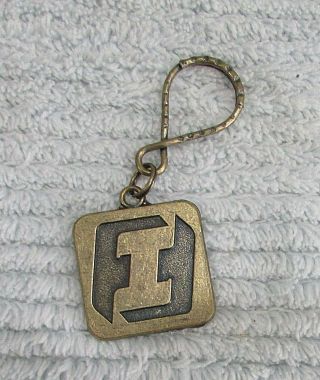 First Interstate Bank Vintage Brass Key Chain Fob Ring S/h
