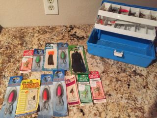 Vintage Fishing Lures And Tackle Box Some Loose