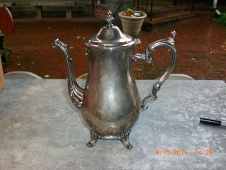 Vintage / Antique W.  M.  Rogers 800 Sterling Silver Plate Coffee/tea Pot