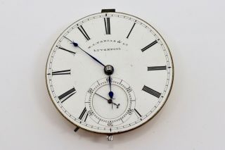A Antique Victorian M I Tobias & Co Fusee Pocket Watch Movement 12093