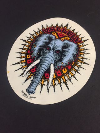 NOS 1980s Powell Peralta Mike Vallely Elephant Emblem Sticker (5 x 4.  5) 2