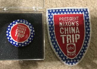 President Richard Nixon 1972 Trip To China Abc News Button & Patch Press