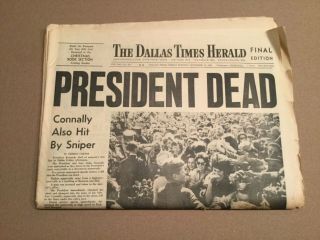 John F.  Kennedy Jfk Assassination Dallas Times Herald Newspaper Nov 22,  1963