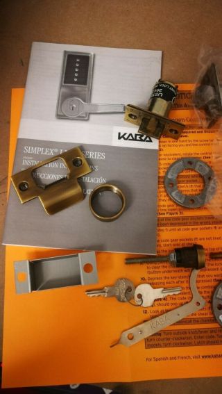 Kaba Simplex L1000 Series Mechanical Pushbutton Lock antique brass 5