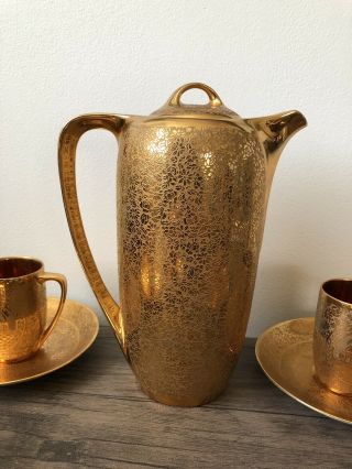 24k GOLD Antique RS GERMANY TILLOWITZ SILESIA CHOCOLATE Tea Set Art Deco & EPIAG 4